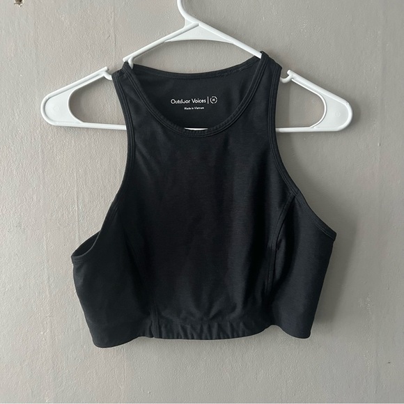 Outdoor Voices Tops - Outdoor Voices Black Athena Crop Top Size Medium
